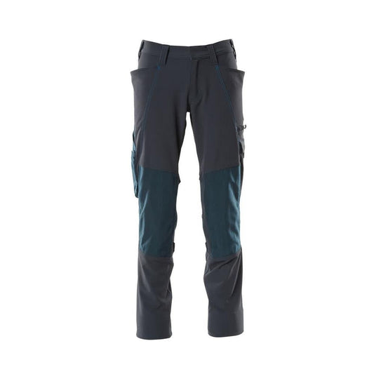 Spodnie, kieszenie na kolanach, spodnie ULTIMATE STRETCH, czarno-niebieskie