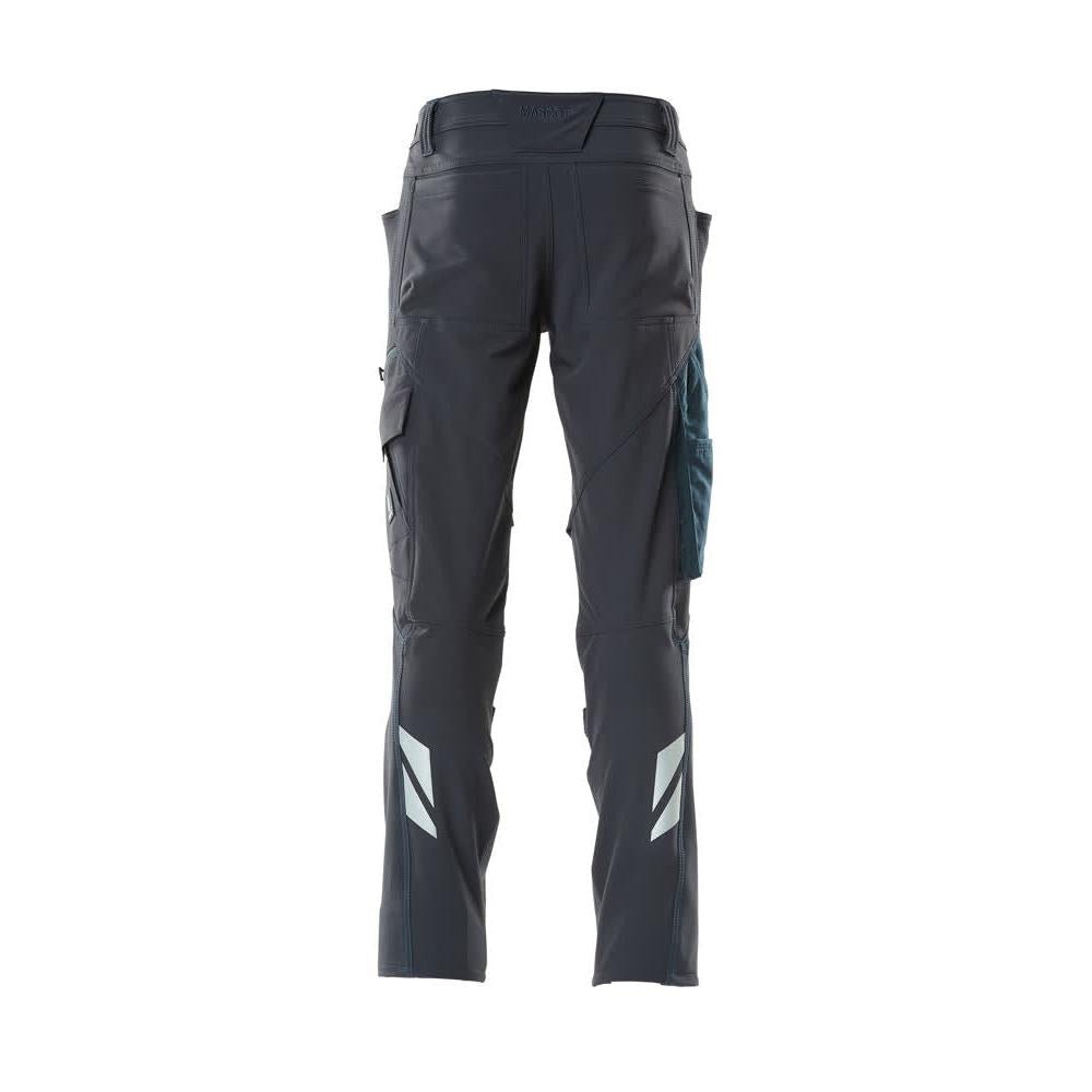 Spodnie, kieszenie na kolanach, spodnie ULTIMATE STRETCH, czarno-niebieskie