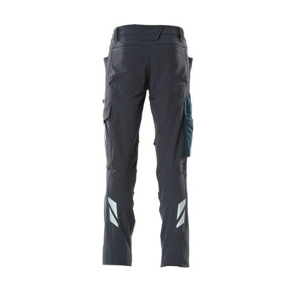 Spodnie, kieszenie na kolanach, spodnie ULTIMATE STRETCH, czarno-niebieskie