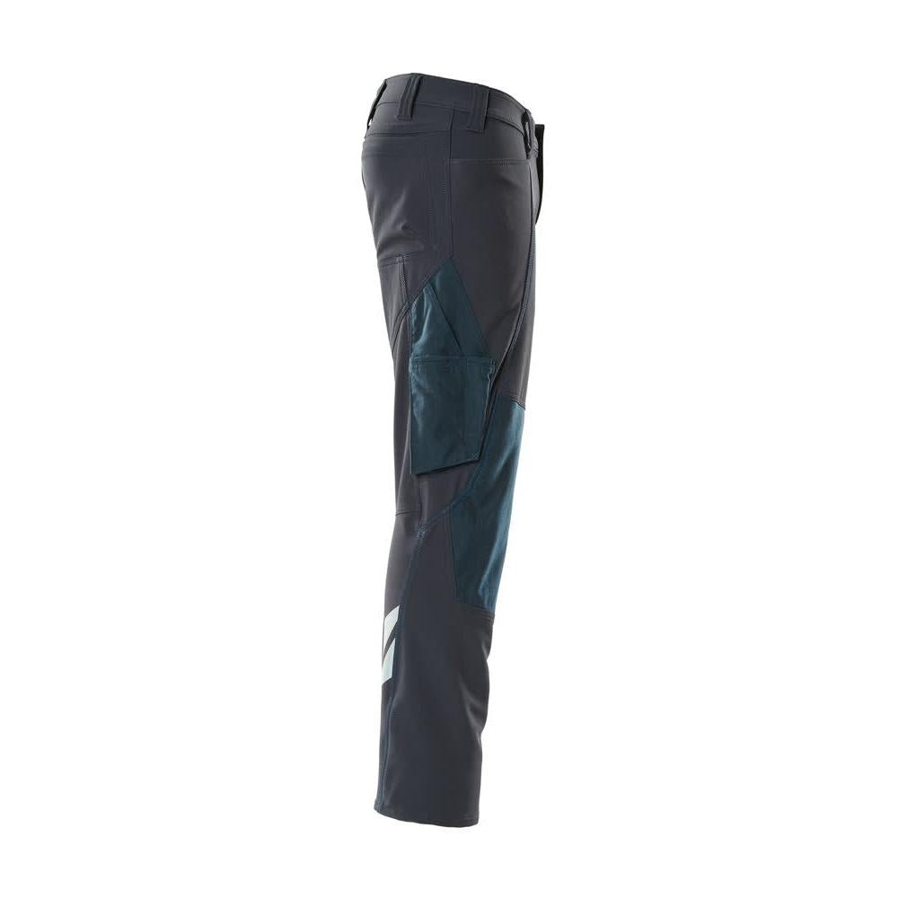 Spodnie, kieszenie na kolanach, spodnie ULTIMATE STRETCH, czarno-niebieskie