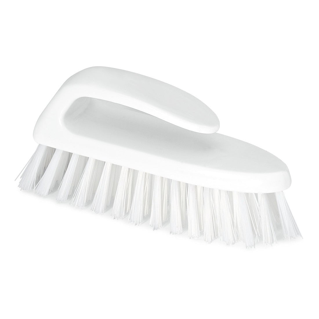 Szczotka do mycia Nölle Profi Brush HACCP z uchwytem (18 cm, twarde włosie 0,5 mm) marki Nölle Profi Brush Bürsten- & Pinseltechnik e.K. leży ukośnie na prostym białym tle.