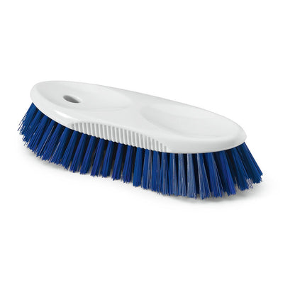 Szczotka do czyszczenia dzbanków HACCP Nölle Profi Brush 19 cm od Nölle Profi Brush Bürsten- & Pinseltechnik e.K. ma biały uchwyt z wgłębieniami, gęste niebieskie twarde włosie o grubości 0,5 mm i otwór do zawieszania - idealna do profesjonalnego czyszczenia kuchni.