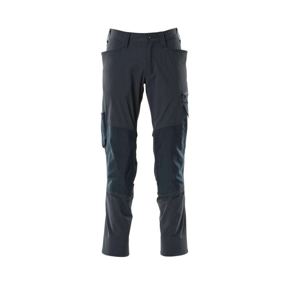Spodnie, kieszenie na kolanach, spodnie ULTIMATE STRETCH, czarno-niebieskie