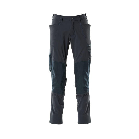 Spodnie, kieszenie na kolanach, spodnie ULTIMATE STRETCH, czarno-niebieskie