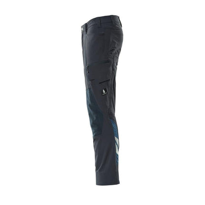 Spodnie, kieszenie na kolanach, spodnie ULTIMATE STRETCH, czarno-niebieskie