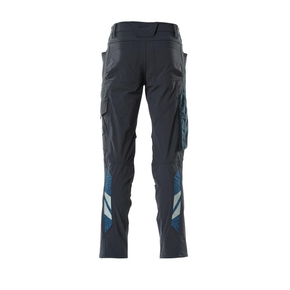 Spodnie, kieszenie na kolanach, spodnie ULTIMATE STRETCH, czarno-niebieskie