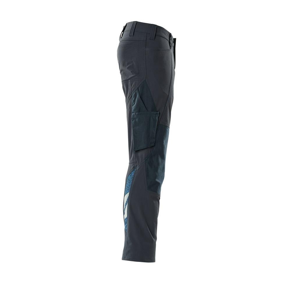 Spodnie, kieszenie na kolanach, spodnie ULTIMATE STRETCH, czarno-niebieskie