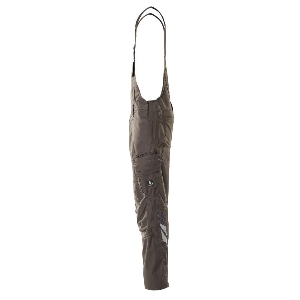 Ogrodniczki, kieszenie na kolanach, wstawki ze stretchu Ogrodniczki w kolorze ciemnego antracytu