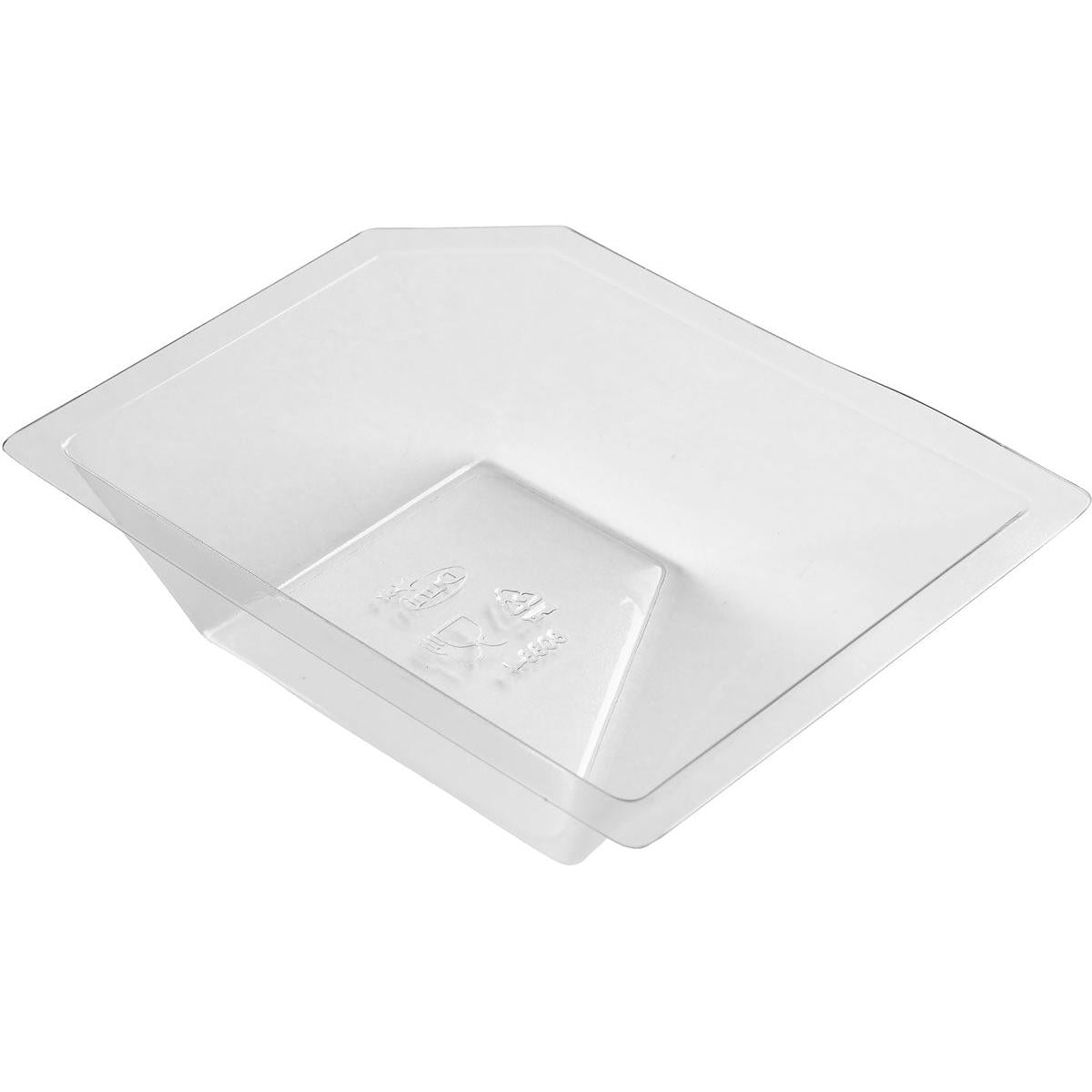 Miseczka Polardeli rPET Mini 100 ml od Duni GmbH to przezroczysty, prostokątny pojemnik (102x80x24 mm) z lekko ściętymi bokami i symbolami recyklingu na spodzie - idealna jako zrównoważone opakowanie na żywność. Opakowanie: 720 sztuk.