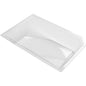 Przezroczysta miska Polardeli rPET Petit 300 ml jednorazowa miska od Duni GmbH (175x115x29 mm, opakowanie 780 sztuk), idealna do dań na wynos, z lekko podniesionym brzegiem, sfotografowana na białym tle.