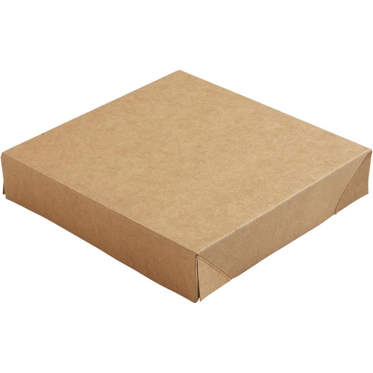 Zamknięta pokrywa bloku Viking brązowy karton/PE 140x140x29 mm firmy Duni GmbH stoi na białym tle, ma prostą brązową pokrywę z czysto złożonymi krawędziami i bez widocznych etykiet. Opakowanie zawiera 300 sztuk.