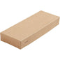Płaski, zamknięty, prostokątny karton w prostym brązie z małym logo "ecochic" - Viking Slim Brick Deckel Karton Braun Karton/PLA 225x85x30 od Duni GmbH - ekologiczne opakowanie, opakowanie 300 sztuk, idealne do zrównoważonego przechowywania.
