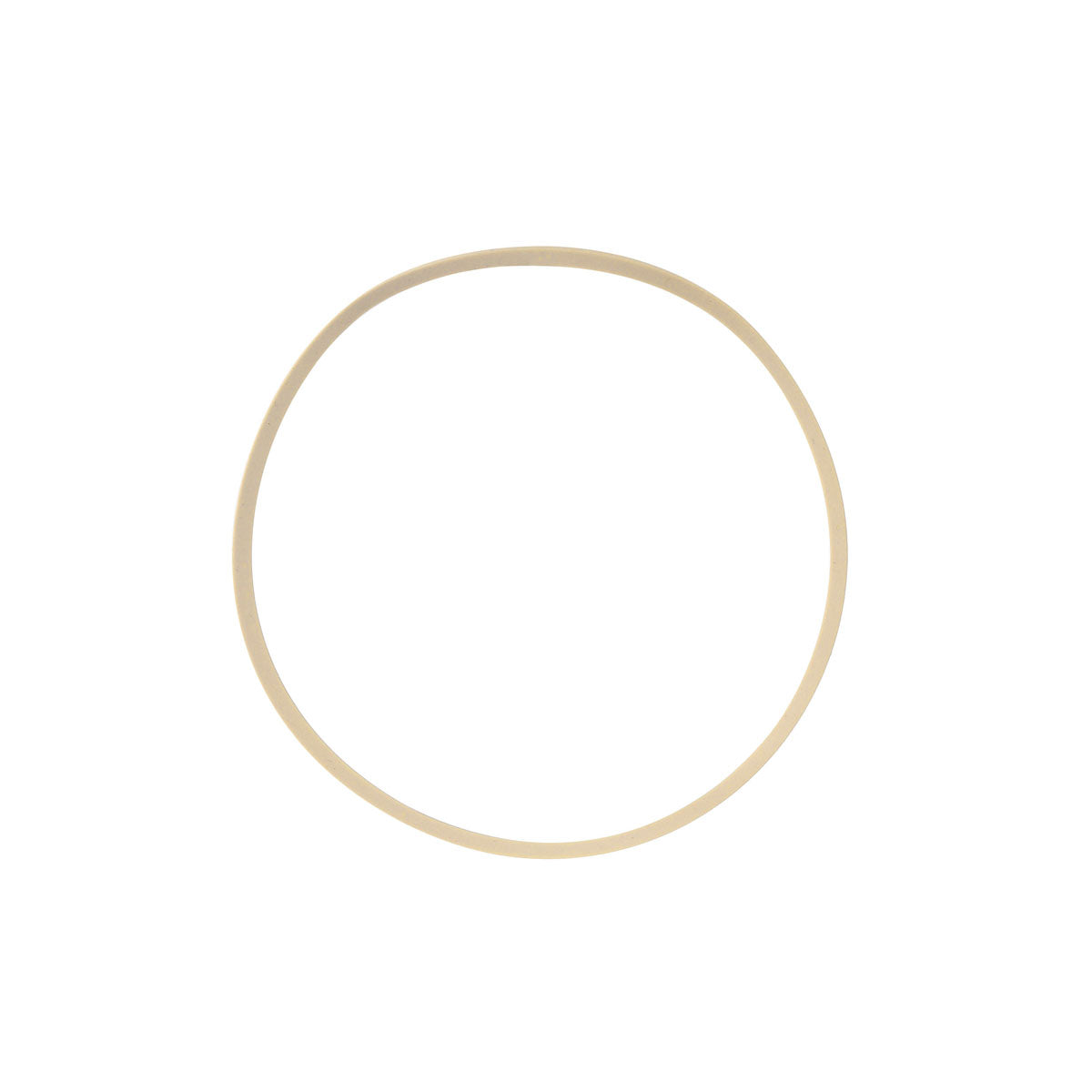 Ein einzelnes Gummiband groß Weiß Gummi der Duni GmbH (Packung 100 Stück) ist in einer kreisförmigen Form auf weißem Hintergrund abgebildet.