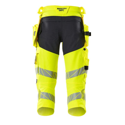 Spodnie trzy czwarte, wiszące kieszenie, elastyczne spodnie trzy czwarte