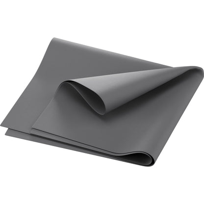 Złożona serwetka Dunilin 40 x 60 cm 1/4 fałda firmy Duni GmbH jest pokazana na białym tle, które ukazuje jej szary kolor, widoczne krawędzie i delikatną teksturę.