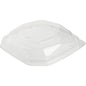 Pokrywka Duni GmbH rPet Octabagasse 1000 ml Transparent rPET 233x233x44 charakteryzuje się wypukłym środkiem, skośnymi krawędziami, symbolami recyklingu oraz wytłoczeniem "100% RECYCLED" na powierzchni. Dostępna w opakowaniach po 50 sztuk.