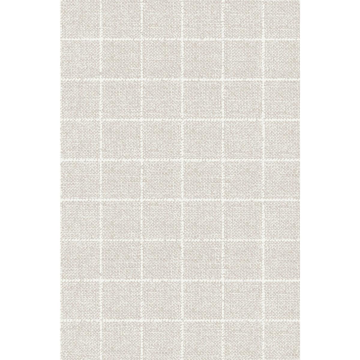 Zbliżenie serwetek Dunilin 40 x 60 cm 1/4 fałda firmy Duni GmbH pokazuje jasnobeżowy materiał z białym wzorem kratki, który dzięki swojej eleganckiej strukturze doskonale nadaje się do wysokiej jakości serwetek i stylowej dekoracji stołu.