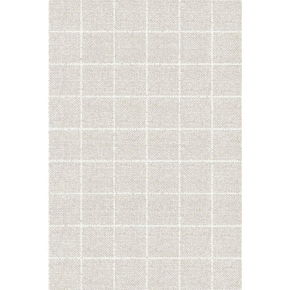 Zbliżenie serwetek Dunilin 40 x 60 cm 1/4 fałda firmy Duni GmbH pokazuje jasnobeżowy materiał z białym wzorem kratki, który dzięki swojej eleganckiej strukturze doskonale nadaje się do wysokiej jakości serwetek i stylowej dekoracji stołu.