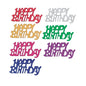 PAPSTAR Dekoracyjne konfetti "Happy Birthday" kolorowa folia (15 g woreczek) pokazuje intensywne, kolorowe znaki - czerwony, srebrny, żółty, zielony, różowy, fioletowy, niebieski - na białym tle. Idealne do dekoracji stołu na urodziny.