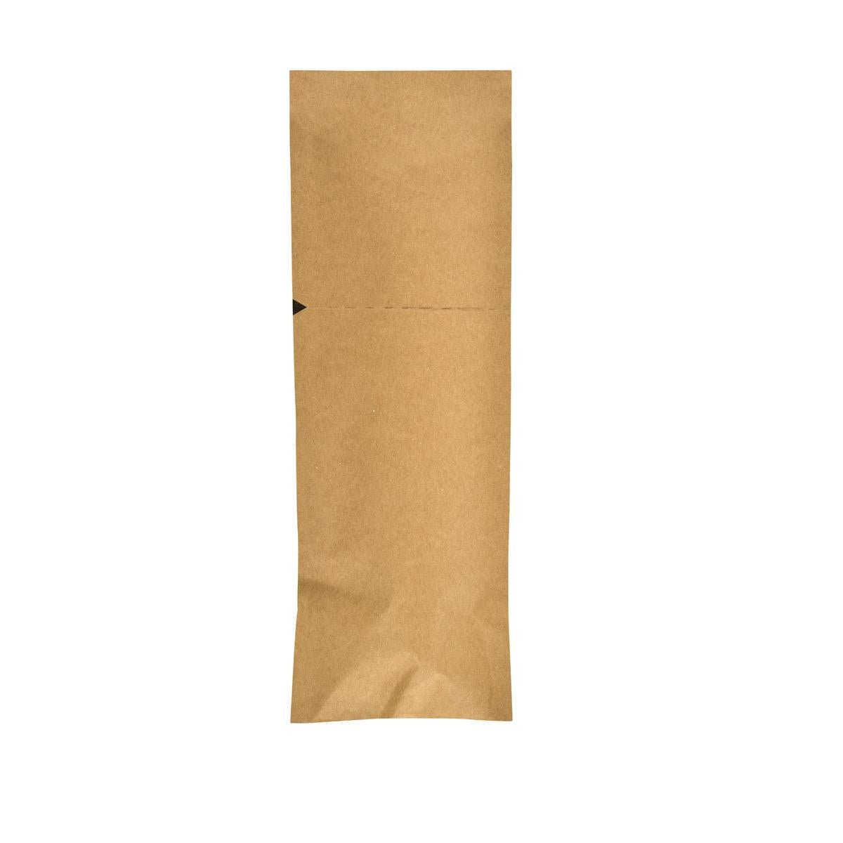 SACCHETTO zamykany 250x85 mm od Duni GmbH to brązowa, prostokątna papierowa torba ze środkowym szwem i zamknięciem wielokrotnego użytku - idealna do ekologicznego pakowania. Opakowanie zawiera 100 sztuk, EcoEcho.