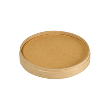 Pokrywka Karton Ronda SHORT od Duni GmbH to okrągła, brązowa pokrywka FSC/PLA (480 ml, 98x98x17 mm), przyjazna dla środowiska i kompostowalna - tutaj na białym tle. Opakowanie: 25 sztuk.