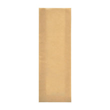 Prostokątna, brązowa torba papierowa Ovenbag tall (105x40x320) od Duni GmbH jest przedstawiona na białym tle. Torba z powlekanego papieru ma gładką powierzchnię bez uchwytów ani oznakowania. Sprzedawana w opakowaniach po 600 sztuk.
