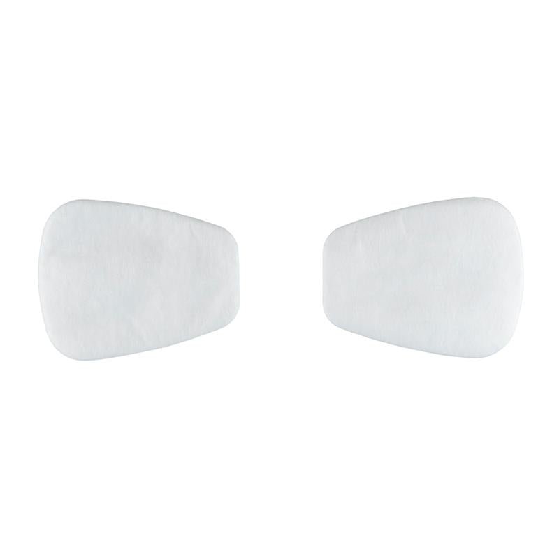 Dwa białe, trapezoidalne filtry cząsteczkowe 3M™ 5925, P2 od 3M Deutschland GmbH są przedstawione obok siebie na jednolicie białym tle - idealne do ochrony przed pyłem. Opakowanie zawiera 10 par/opakowanie (1 sztuka).