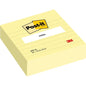Stos żółtych karteczek Post-it® Notes w dużym formacie (101 mm x 101 mm, 300 arkuszy) od 3M Deutschland GmbH z białą etykietą "notes" i czerwonym logo 3M - idealne do zorganizowanych, obszernych notatek.