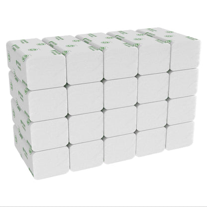 Skrzynka ręczników Hostess™ NATURA™ od Kimberly-Clark GmbH - 20 paczek dużych, złożonych białych ręczników (po 84 arkusze), idealnych do publicznych łazienek wyposażonych w ręczniki papierowe lub podobne produkty.