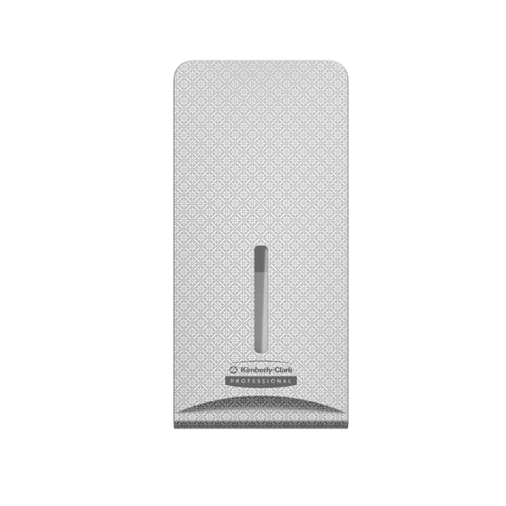 Kimberly-Clark GmbH Professional™ Icon™ Dispenser Faceplate - FTT (27,80 cm x 13,10 cm x 1,40 cm) wyróżnia się teksturowanym wzorem w kształcie rombu i pionowym okienkiem, idealnym do nowoczesnych projektów toalet.