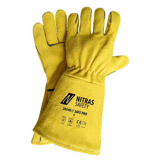 NITRAS SAFE PRO, rękawice spawalnicze, ochra
