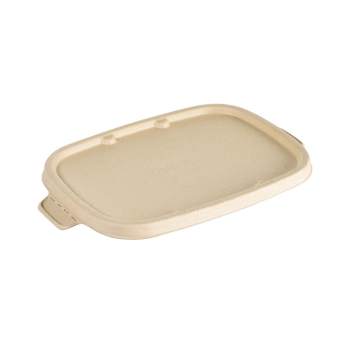 Pokrywka z bagassy Cube 900/1200 ml brązowa Bagasse 249x167x13 firmy Duni GmbH, kompostowalna prostokątna pokrywka z zaokrąglonymi krawędziami i małą zakładką, oferuje ekologiczne rozwiązanie opakowaniowe dla pojemników Cube (opakowanie: 40 sztuk).
