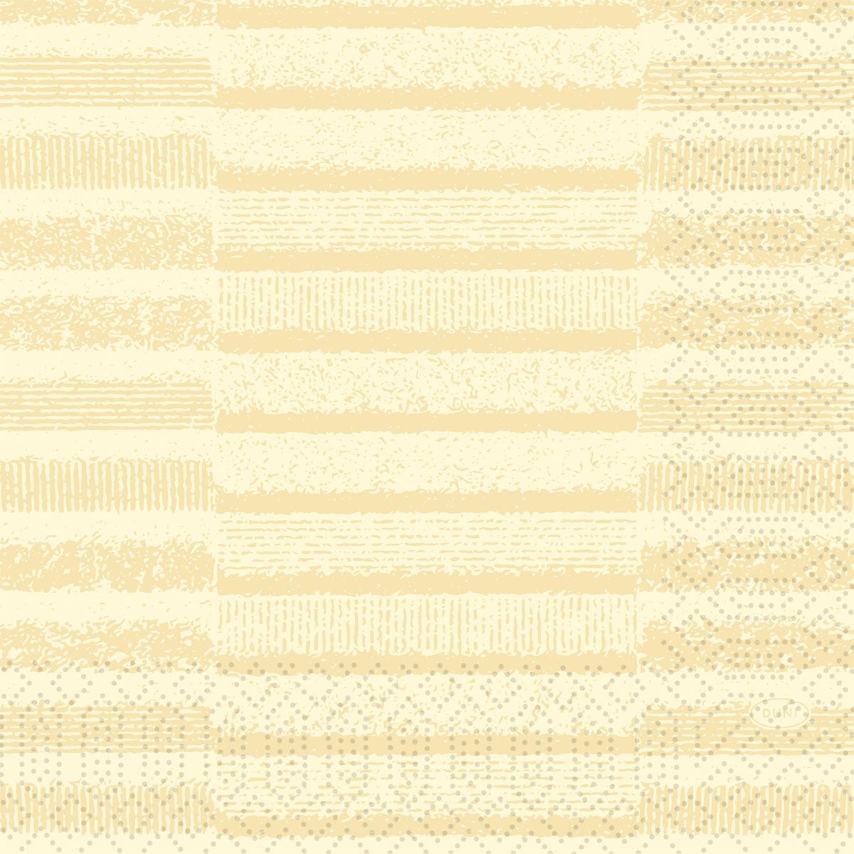 Zainspirowany Zellt.-Serv.33 3lg 1/4 Tessuto creme firmy Duni GmbH, ten beżowo-kremowy tło pokazuje kratkowane paski, kropki i geometryczne kształty - idealne do stylowej dekoracji stołu z nutą wysokiej jakości designu serwetkowego.