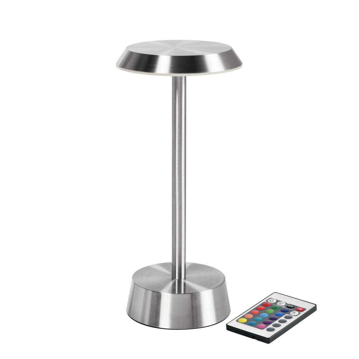 Bezprzewodowa lampa LED NOUR w kolorze srebrnym od Duni GmbH (1 sztuka) oferuje nowoczesny design i elastyczne oświetlenie dla Twojego domu.