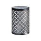 Świecznik metalowy, 8,9x13cm od Duni GmbH zachwyca elegancką czarną geometrią i białym wnętrzem - stylowy element dekoracyjny na Twój stół, przedstawiony na białym tle.