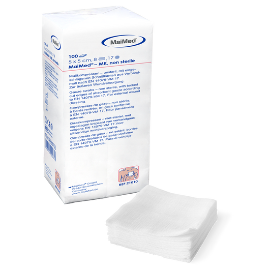 MaiMed-MK-kompresy z gazy niesterylne po 100 sztuk/worek papierowy