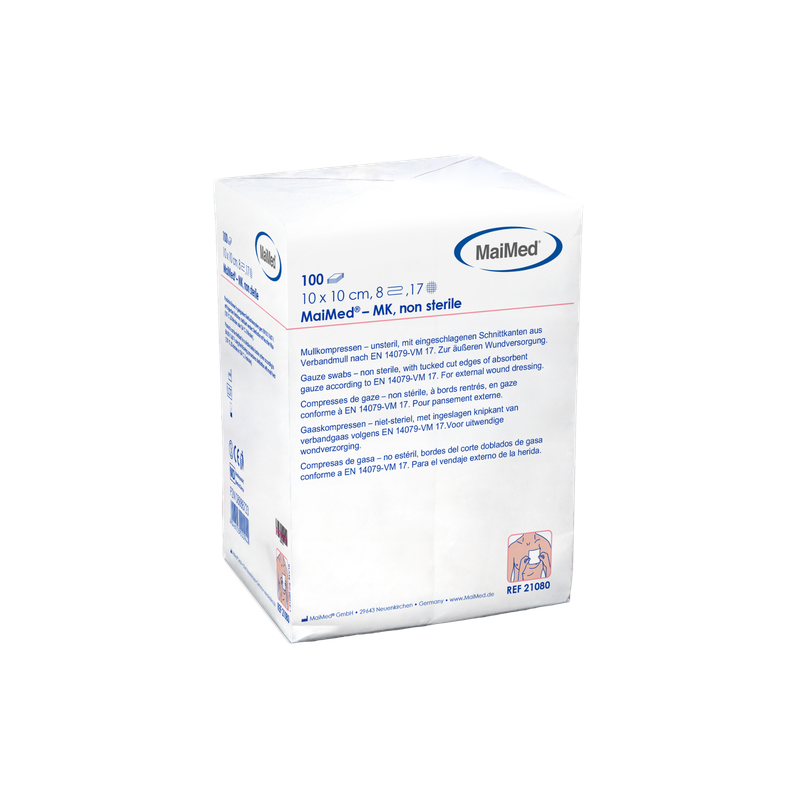 MaiMed-MK-kompresy z gazy niesterylne po 100 sztuk/worek papierowy