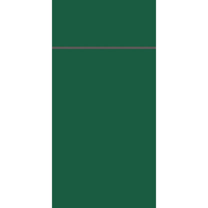 Ein grünes Rechteck mit einer dünnen horizontalen grauen Linie in der Nähe des oberen Randes, zentriert auf Weiß, erinnert an das Duniletto-Slim 40x33cm der Duni GmbH.