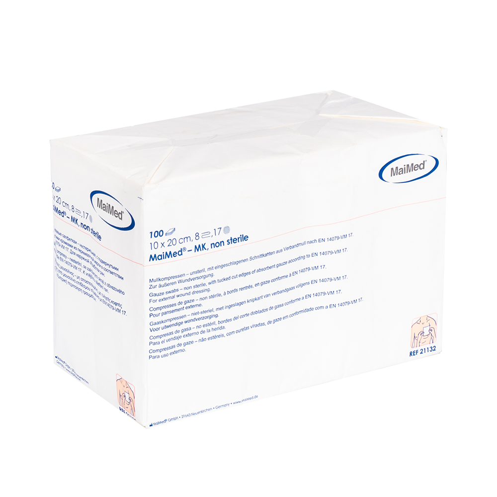 MaiMed-MK-kompresy z gazy niesterylne po 100 sztuk/worek papierowy
