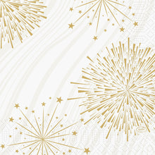 Złote fajerwerki i rozbłyski gwiazd lśnią na tych serwetkach Duni GmbH 33x33 3-warstwowe, nadając każdemu wydarzeniu świąteczny charakter. Błyszczące białe serwetki 1/4 złożone (opakowanie: 50 sztuk) są idealne na stylowe przyjęcia.