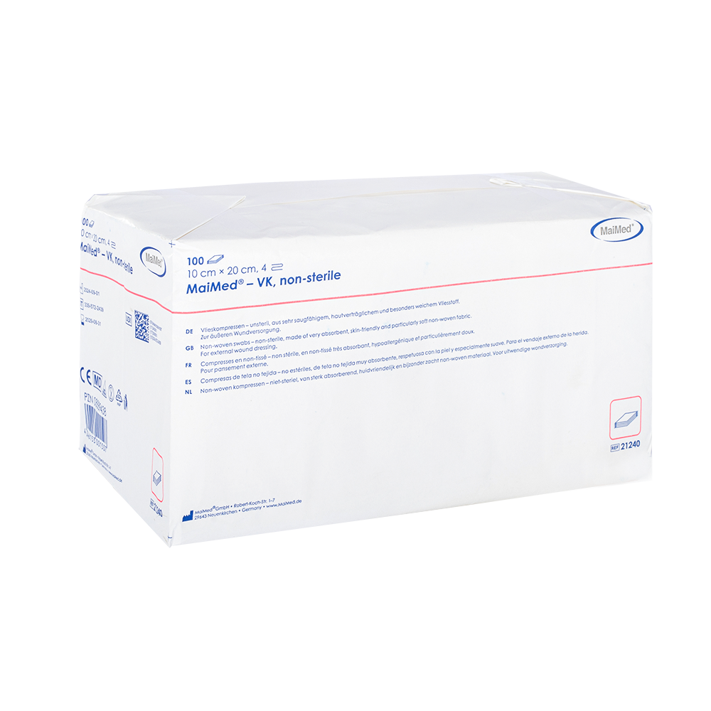 Kompresy flizelinowe niesterylne MaiMed-VK po 100 sztuk/worek papierowy