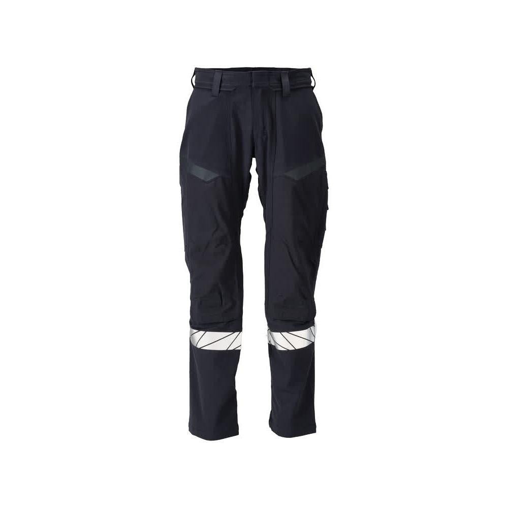 Spodnie, kieszenie na kolanach, spodnie ULTIMATE STRETCH Multisafe, czarno-niebieskie/hi-vis żółte