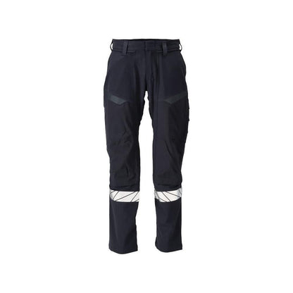 Spodnie, kieszenie na kolanach, spodnie ULTIMATE STRETCH Multisafe, czarno-niebieskie/hi-vis żółte