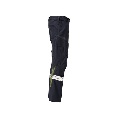 Spodnie, kieszenie na kolanach, spodnie ULTIMATE STRETCH Multisafe, czarno-niebieskie/hi-vis żółte