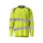 T-shirt z długim rękawem, nowoczesny krój. Koszulka Multisafe, odblaskowa żółto/czarno-niebieska