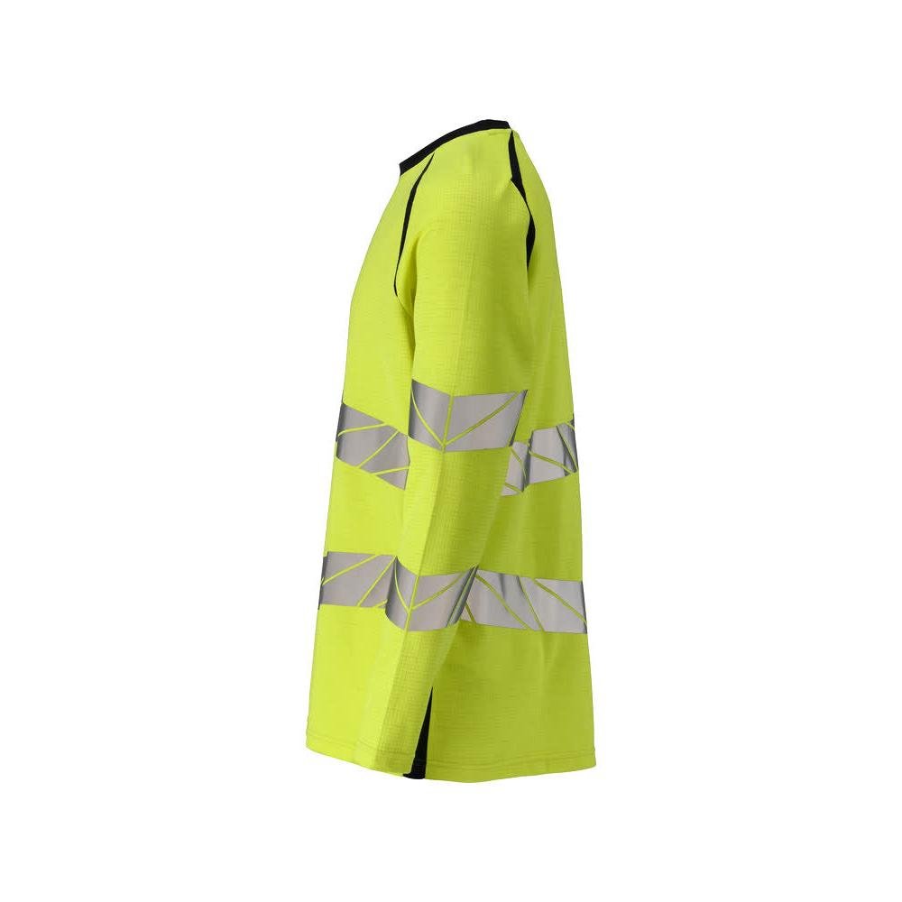 T-shirt z długim rękawem, nowoczesny krój. Koszulka Multisafe, odblaskowa żółto/czarno-niebieska
