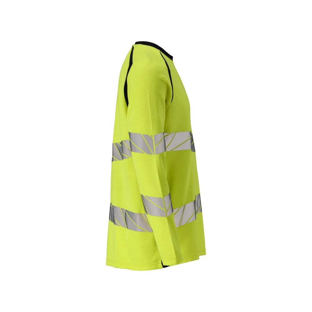 T-shirt z długim rękawem, nowoczesny krój. Koszulka Multisafe, odblaskowa żółto/czarno-niebieska
