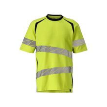 T-shirt, nowoczesny krój T-shirt Multisafe, odblaskowy żółty/czarno-niebieski