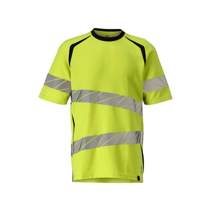 T-shirt, nowoczesny krój T-shirt Multisafe, odblaskowy żółty/czarno-niebieski