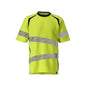 T-shirt, nowoczesny krój T-shirt Multisafe, odblaskowy żółty/czarno-niebieski